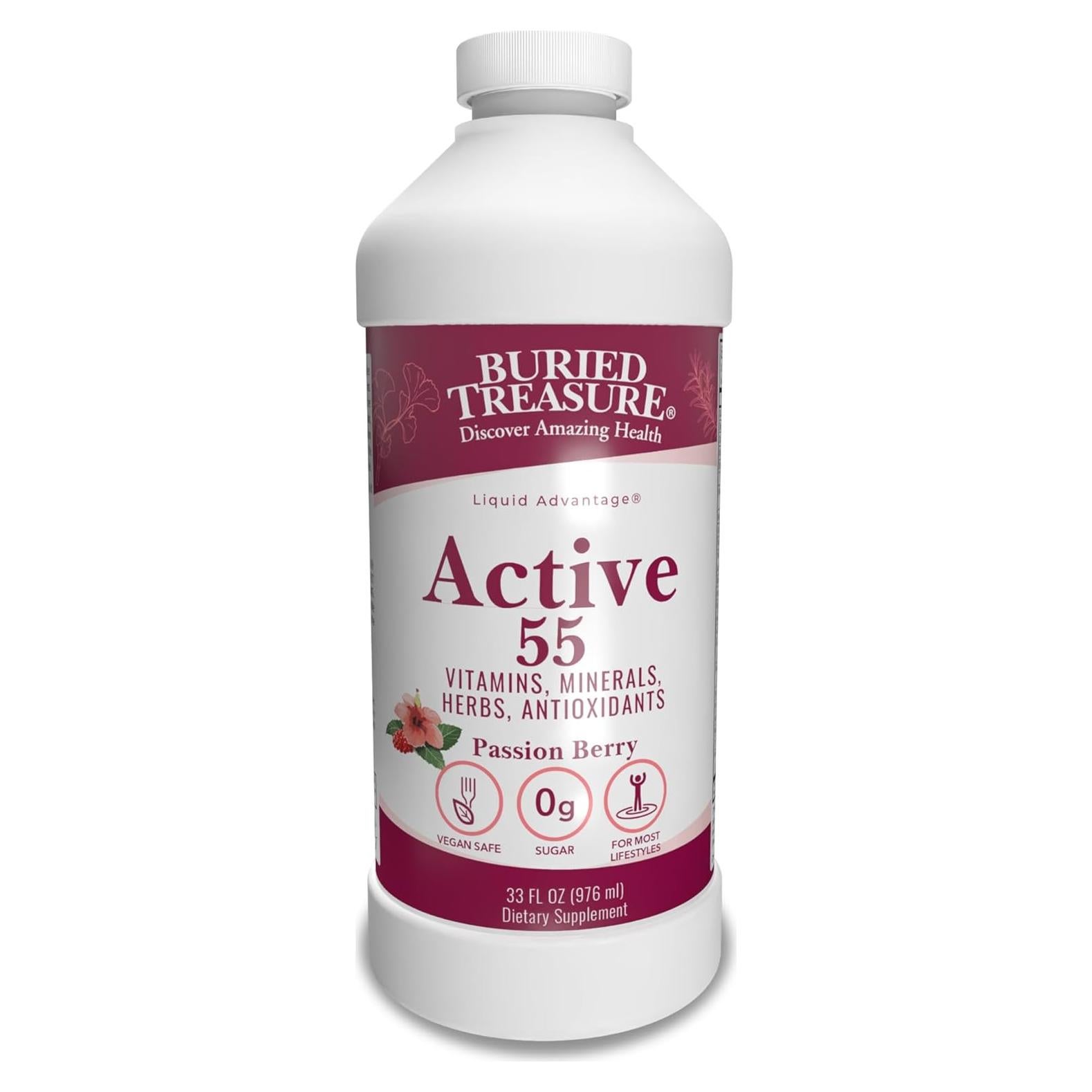 Multivitamínico Líquido Tesoro Enterrado Activo 55 Plus 32 Serv