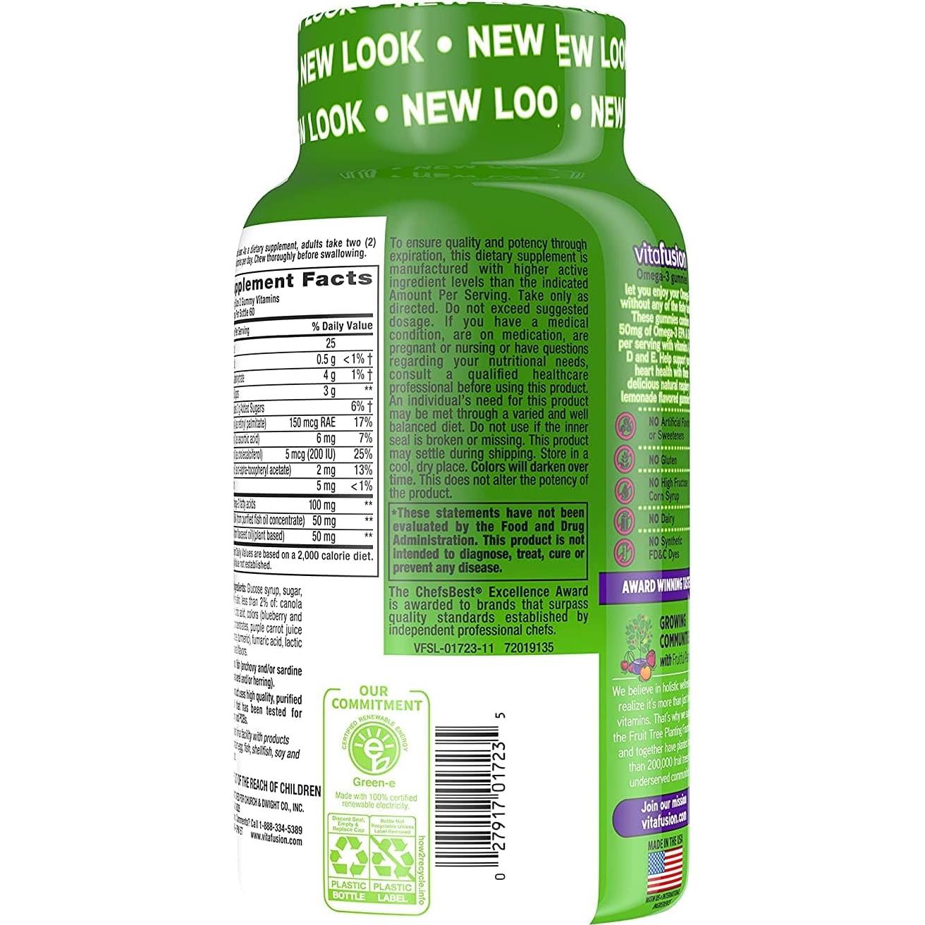 Gominolas Omega-3 Vitafusion 120 unidades - Sin sabor a pescado