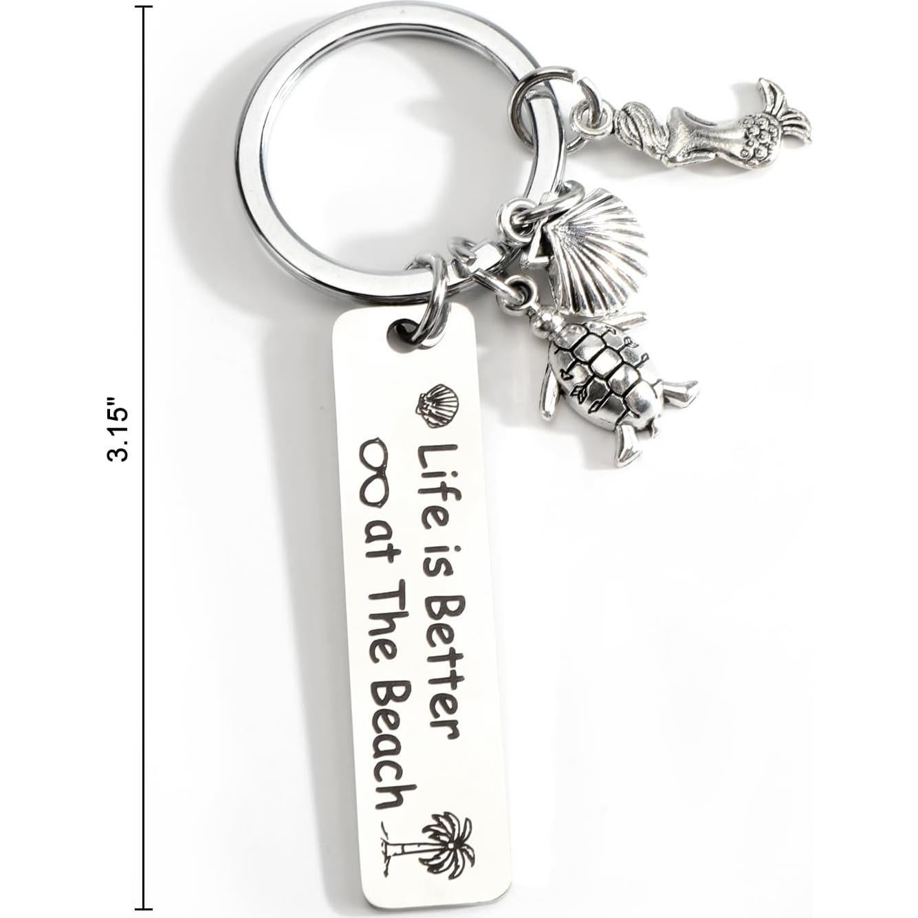 Llave de Playa con Mensaje 'La Vida es Mejor' - Regalo Oceánico