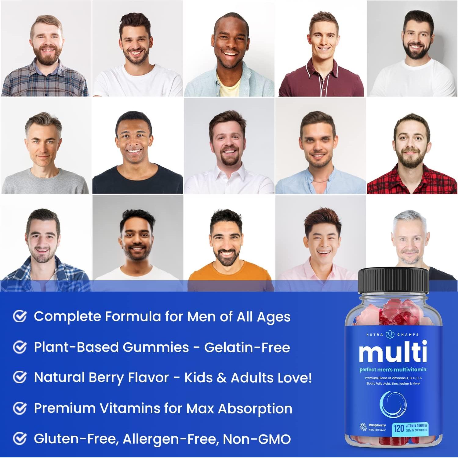 NutraChamps Multivitaminas Gummy para Hombres 240 Unidades