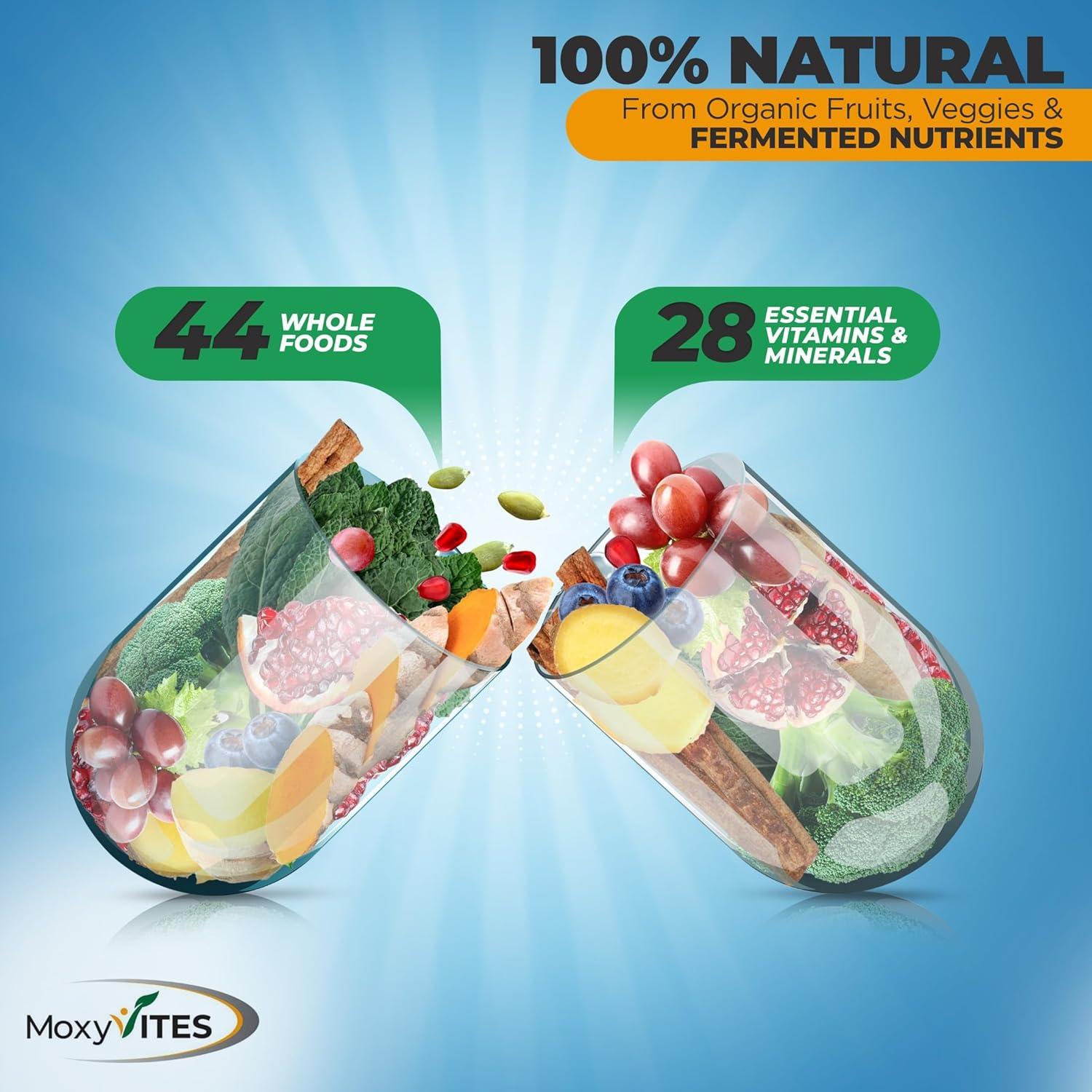 Multivitaminas Metiladas MoxyVites para Hombres - 44 Alimentos Orgánicos