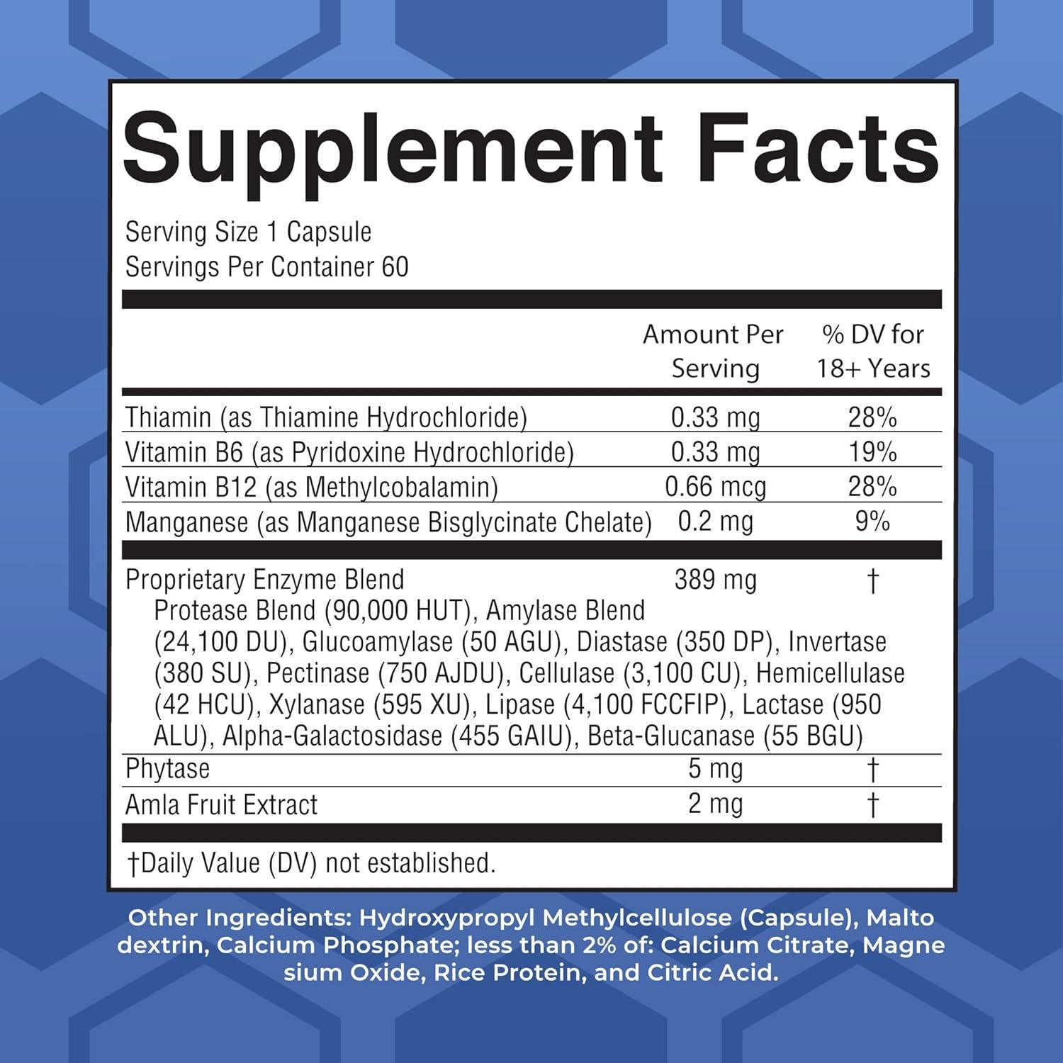 Suplemento Digestivo Vegano MaryRuth 60 Cápsulas - Ultra Enzimas