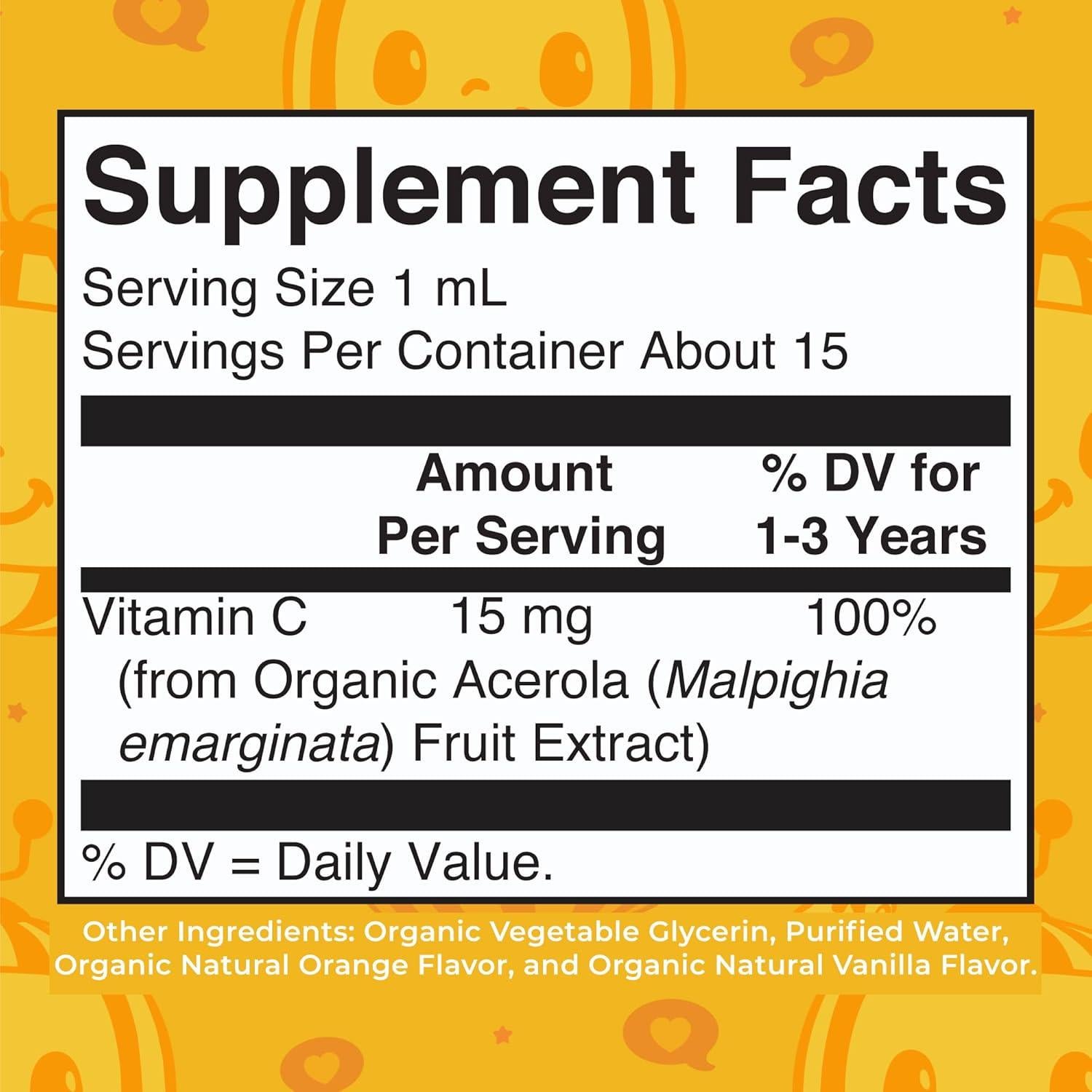 Gotas de Vitamina C Orgánica MaryRuth para Niños 1-3 Años