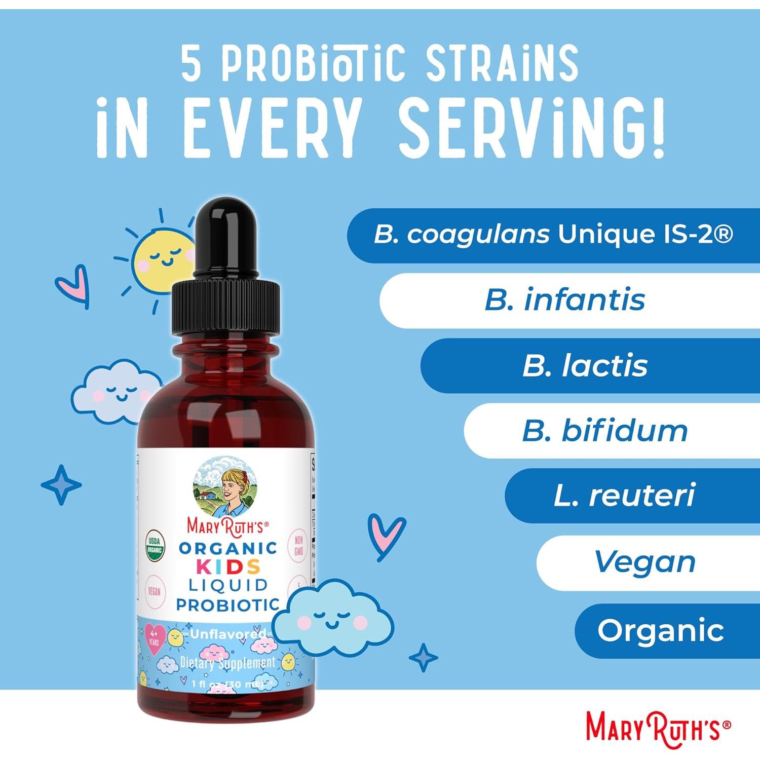 Gotas Líquidas Probioticas para Niños MaryRuth 30 mL Orgánico