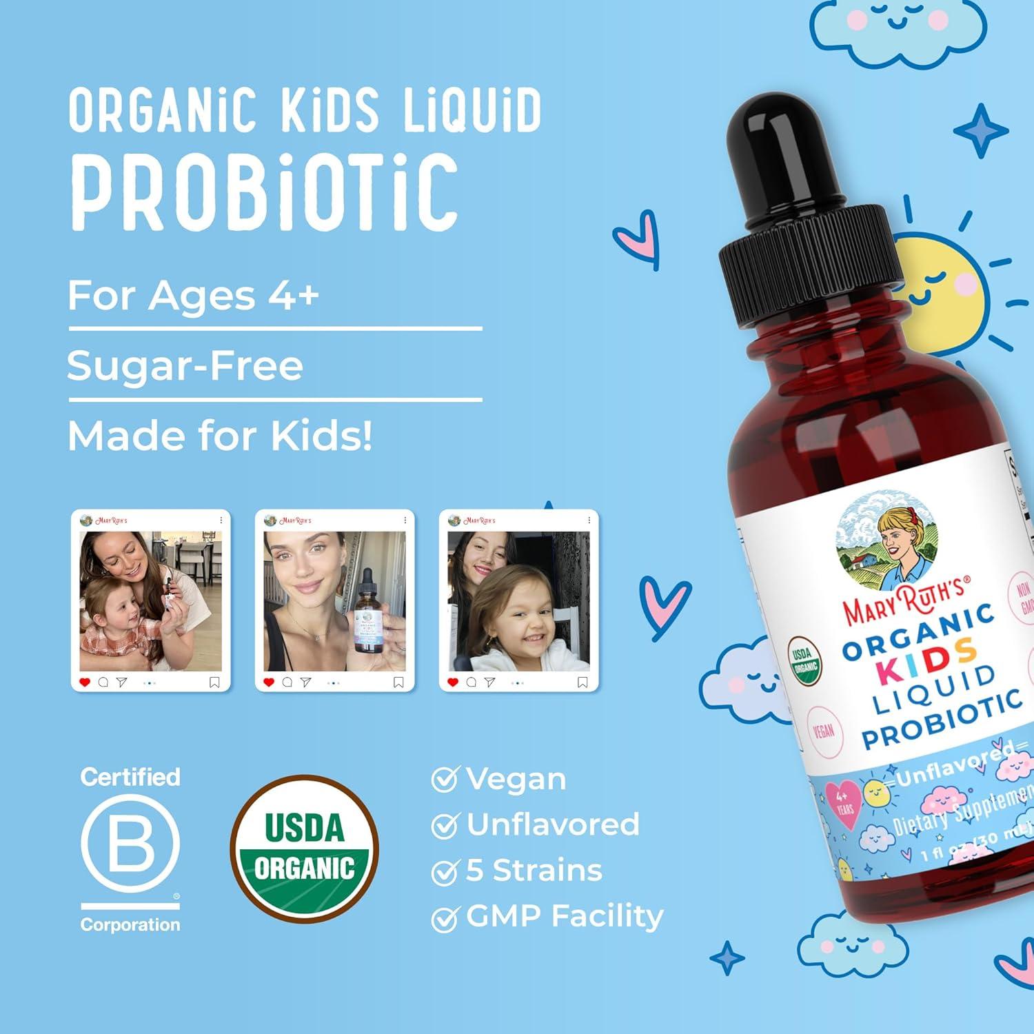 Gotas Líquidas Probioticas para Niños MaryRuth 30 mL Orgánico