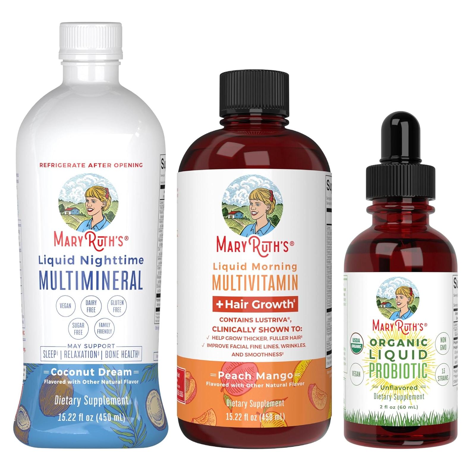 Multivitamina Matutina MaryRuth + Multimineral Nocturno y Probioticos