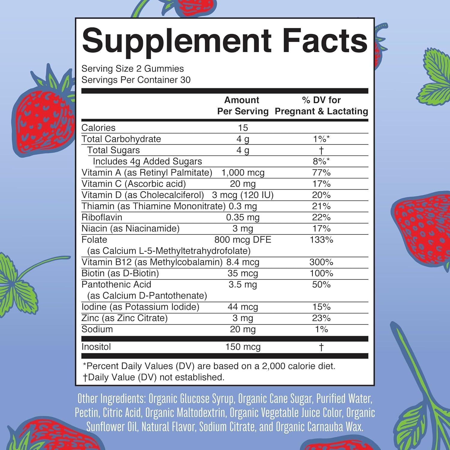 Gominolas Prenatales y Postnatales MaryRuth 60 unidades Fresa