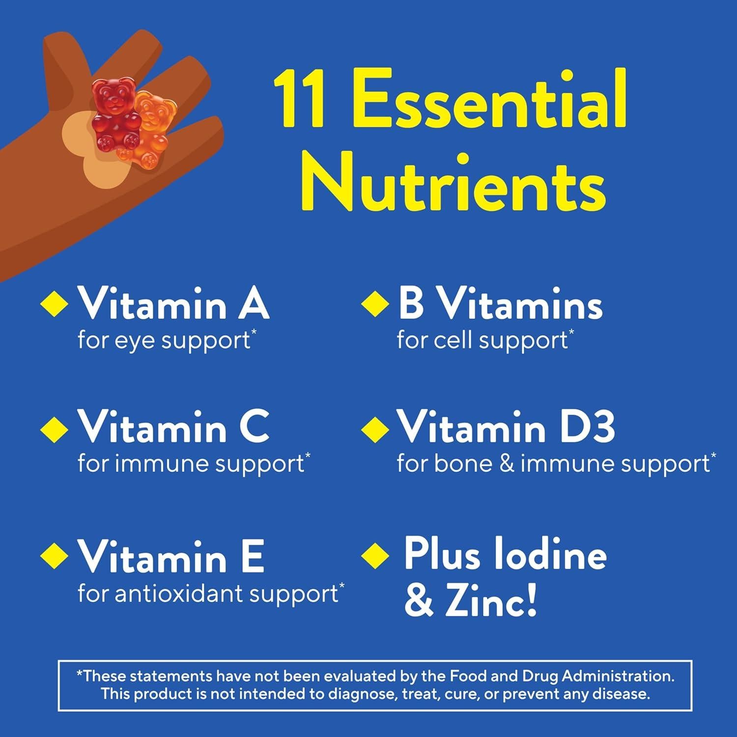 Multivitaminas Gummy L'il Critters 70 Gomas Niños Sabor Frutas