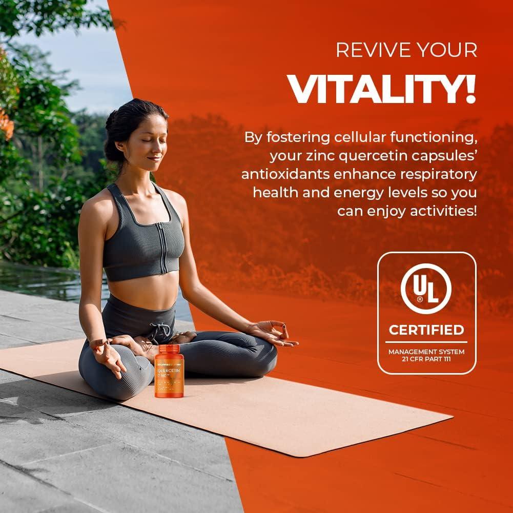 Vitaminas Mt. Angel - Suplemento Inmunológico Quercetina 500mg y Zinc 50mg - 300 Cápsulas