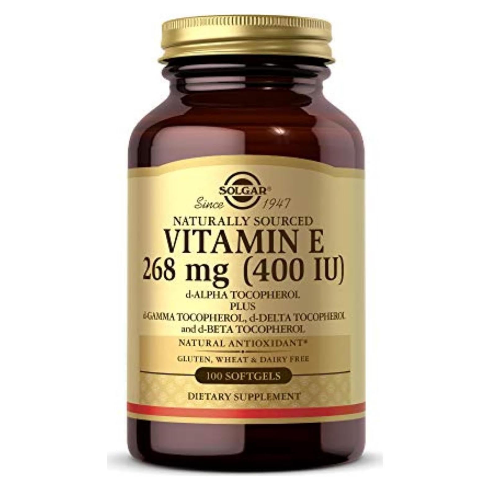 Vitamina E 268 mg Solgar - 100 Gelatinas Blandas Antioxidante