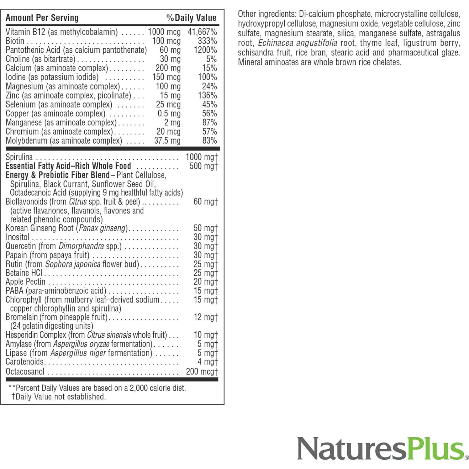 Suplemento Multivitamínico Sin Hierro Nature's Plus 180 Tabletas