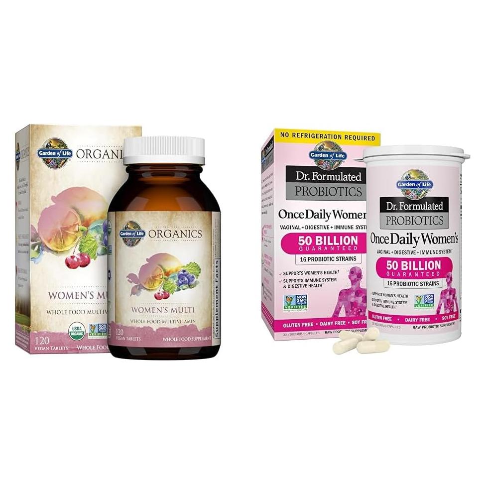 Multivitamínico Orgánico Jardín de Vida + Probioticos 50 Mil CFU