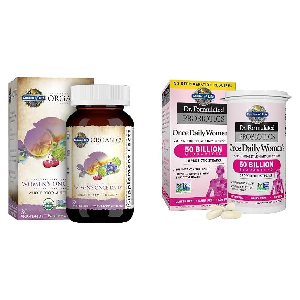 Multivitamínico Orgánico para Mujeres + Probioticos 30 Cápsulas