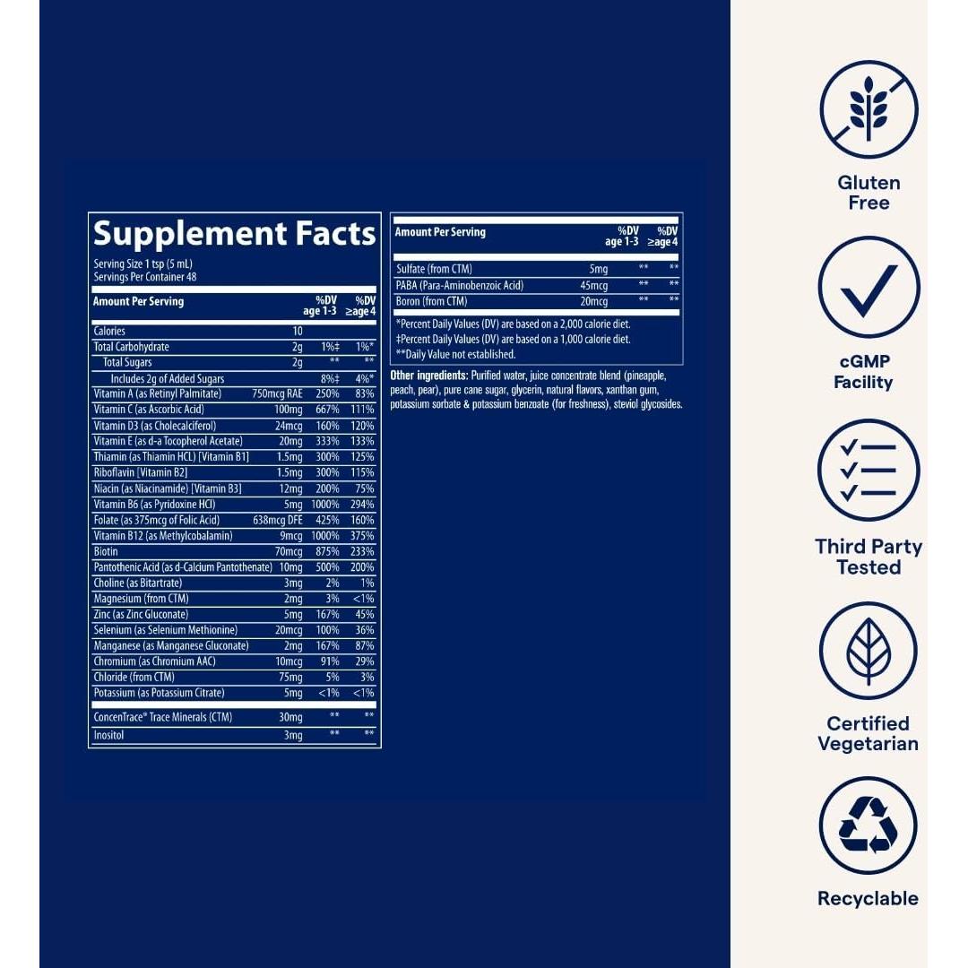 Multivitamínico Infantil Líquido ConcenTrace 236.6 ml - 2 Paquetes