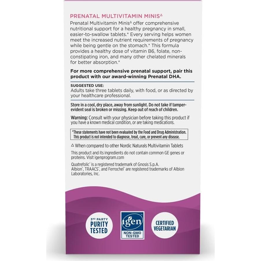 Multivitaminas Prenatales Vegetarianas Nordic Naturals 90 Tabletas