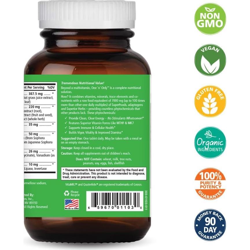 Multivitamina One n Only Pure Essence 30 Tabletas Superalimentos