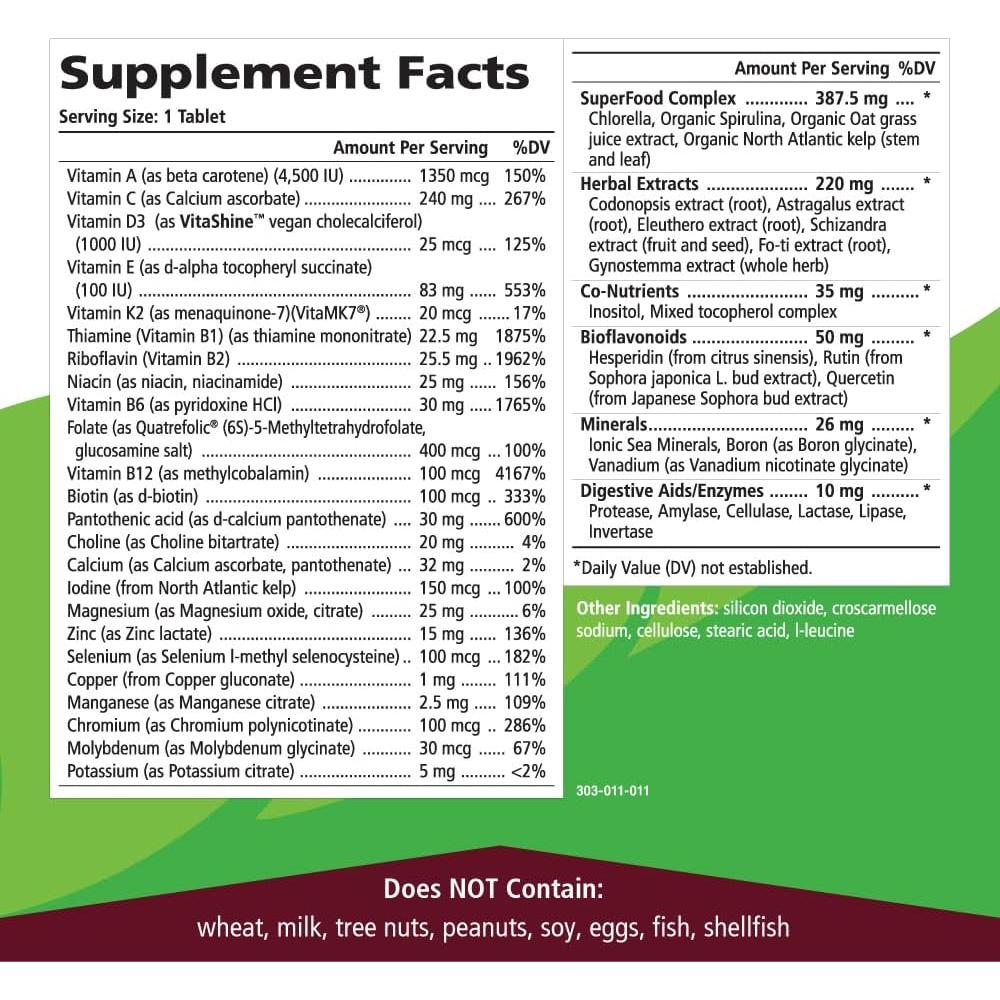 Multivitamina One n Only Pure Essence 30 Tabletas Superalimentos