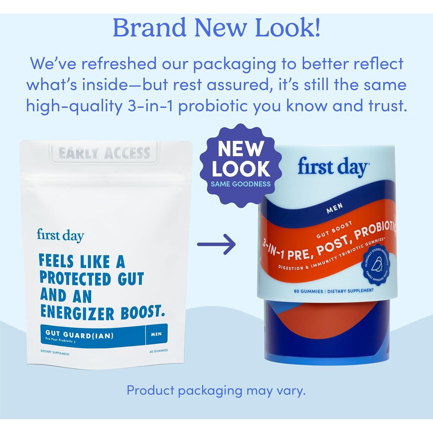 Suplemento Probiotico 3 en 1 Primer Día para Hombres - 60 Gomitas