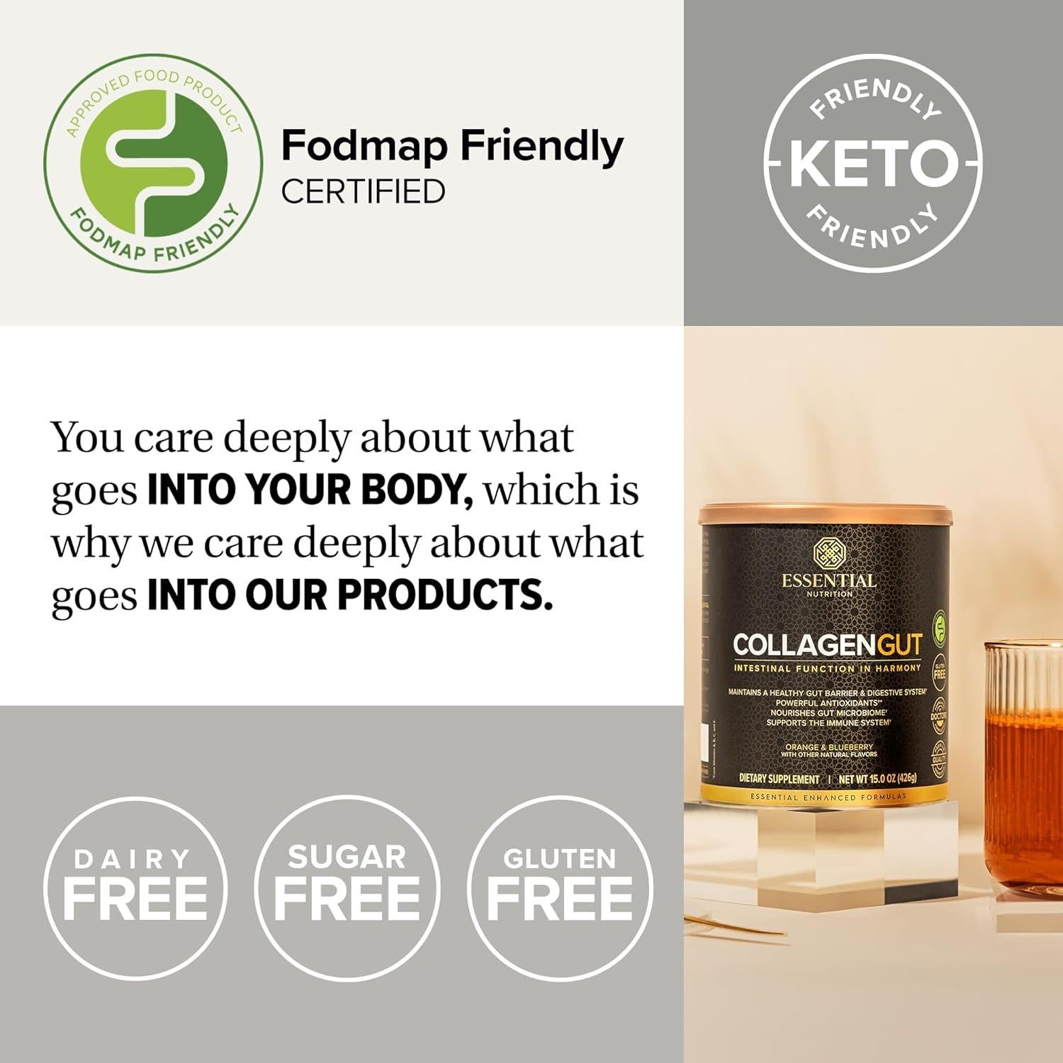 Colágeno Gut Essential Nutrition - Suplemento Salud Intestinal 425g