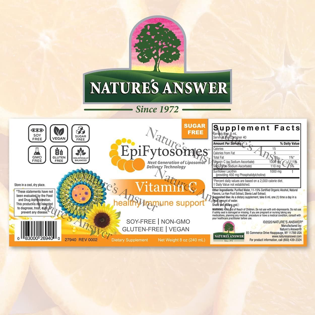 Vitamina C Liposomal Nature's Answer 1000 mg 40 Porciones