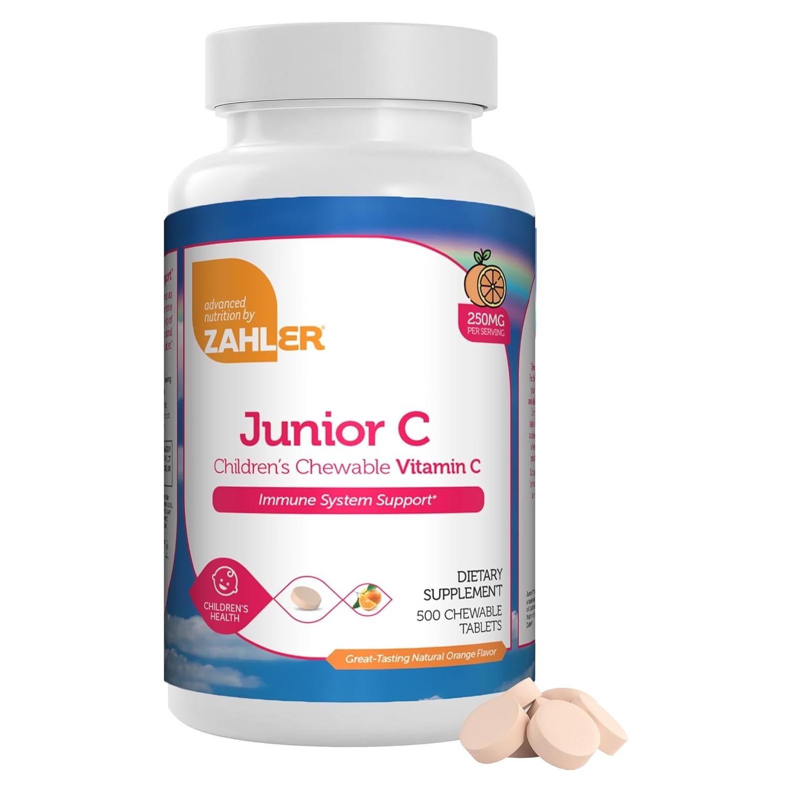 Tabletas Masticables de Vitamina C Zahler Junior C 500 Unidades