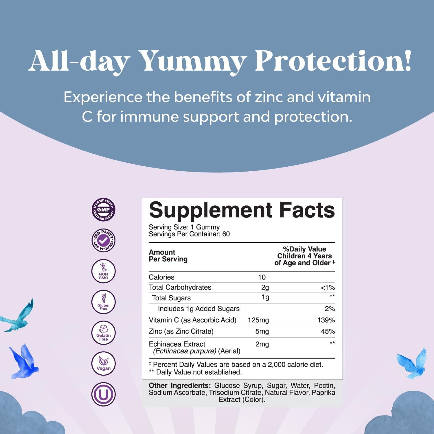 Gomitas de Vitamina C y Zinc Natures Craft 221g - Inmunidad Niños