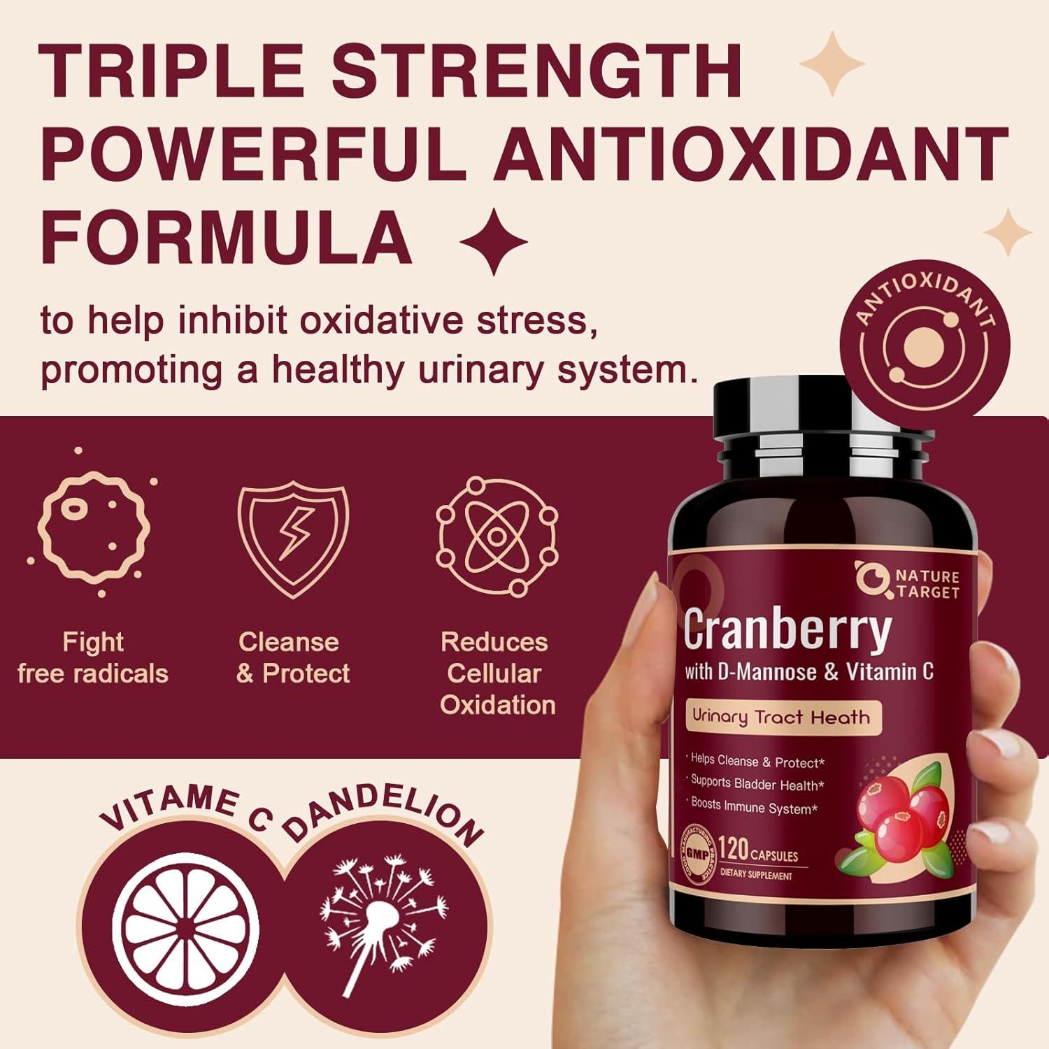 Pastillas de Arándano NATURE TARGET 16800 mg + D-Mannosa 120 Cápsulas