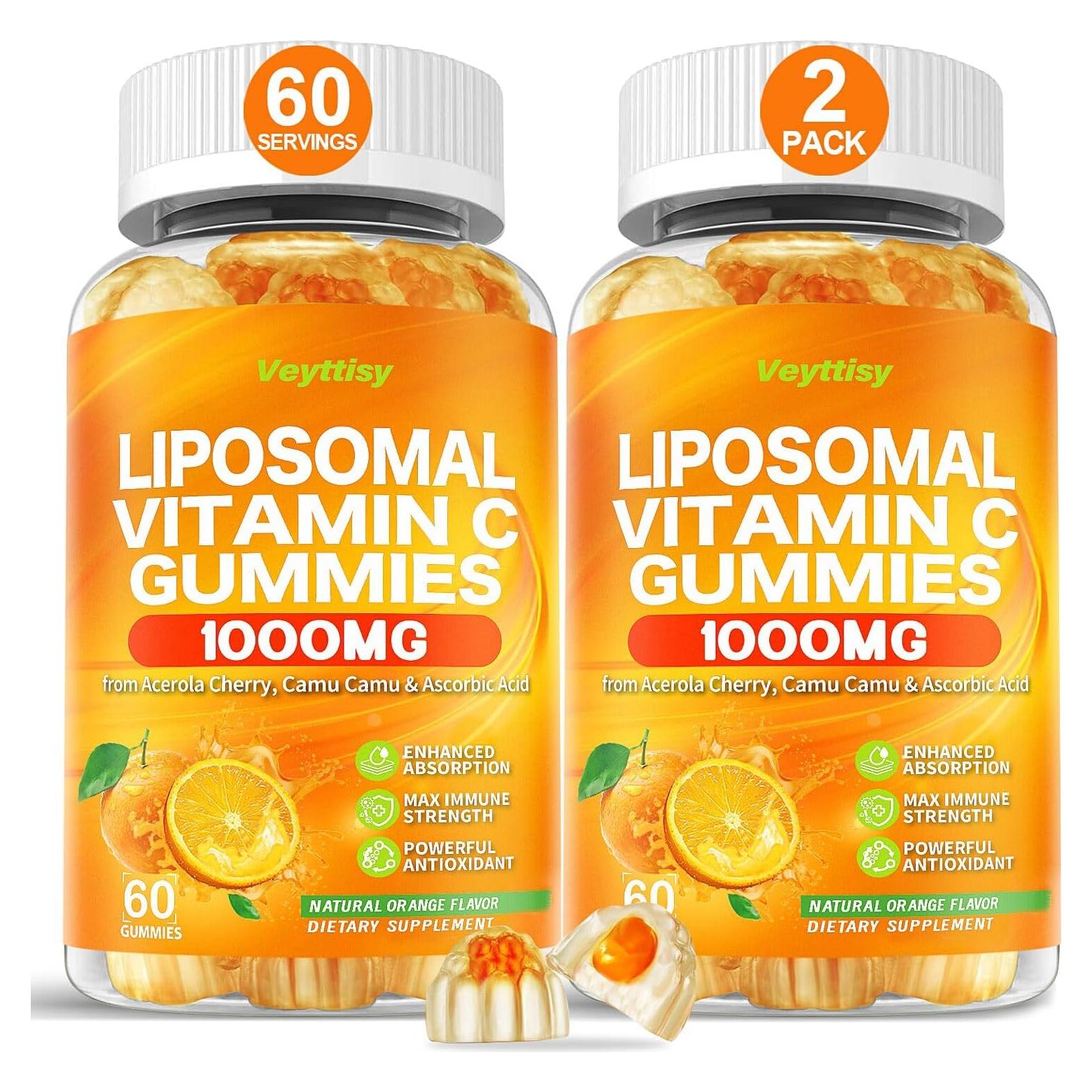 Gomitas de Vitamina C Liposomal 1000mg Veyttisy - Sabor Naranja