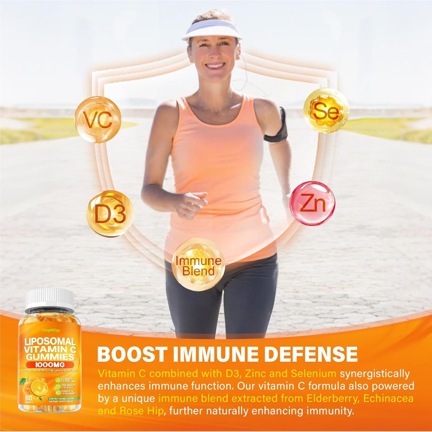 Gomitas de Vitamina C Liposomal 1000mg Veyttisy - Sabor Naranja