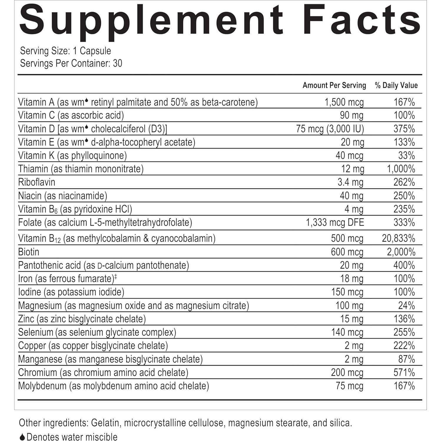 Multivitamínico Bariátrico CelebrateONE 18mg Hierro - 30 Cápsulas