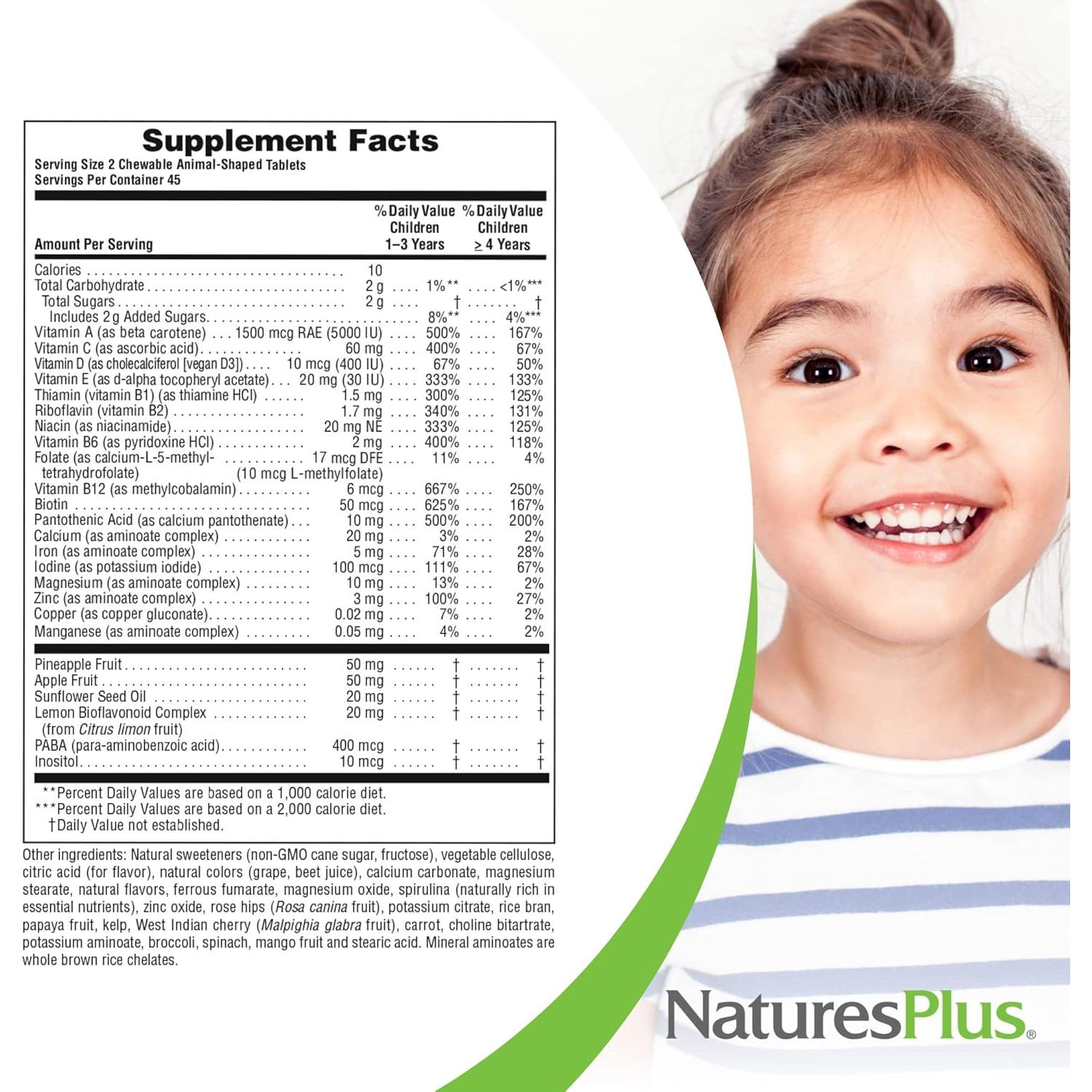 Multivitamina Masticable Niños Natures Plus Uva 90 Tabletas