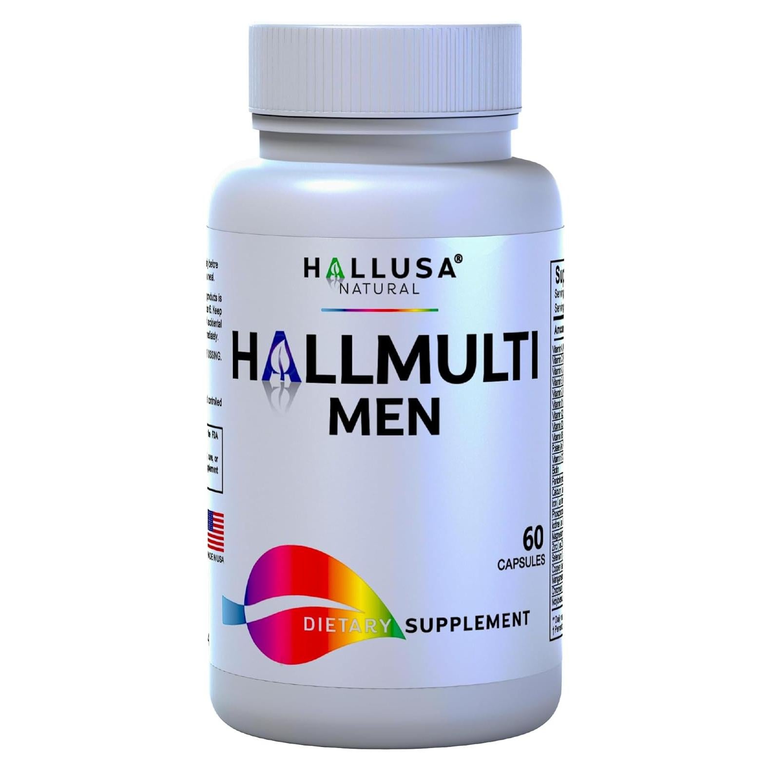 Multivitamina HallMulvit Hombres - 60 Cápsulas, Energía y Salud