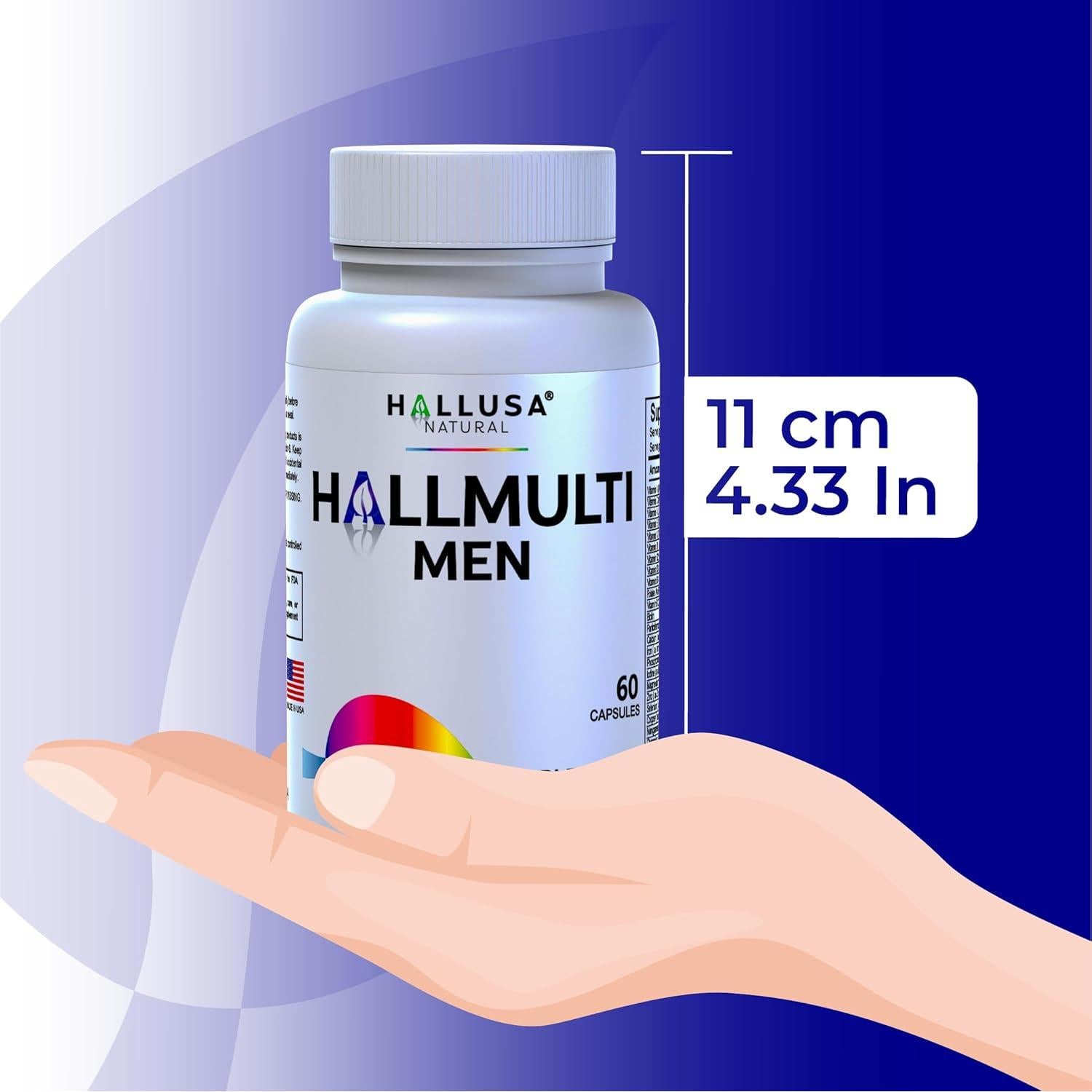 Multivitamina HallMulvit Hombres - 60 Cápsulas, Energía y Salud