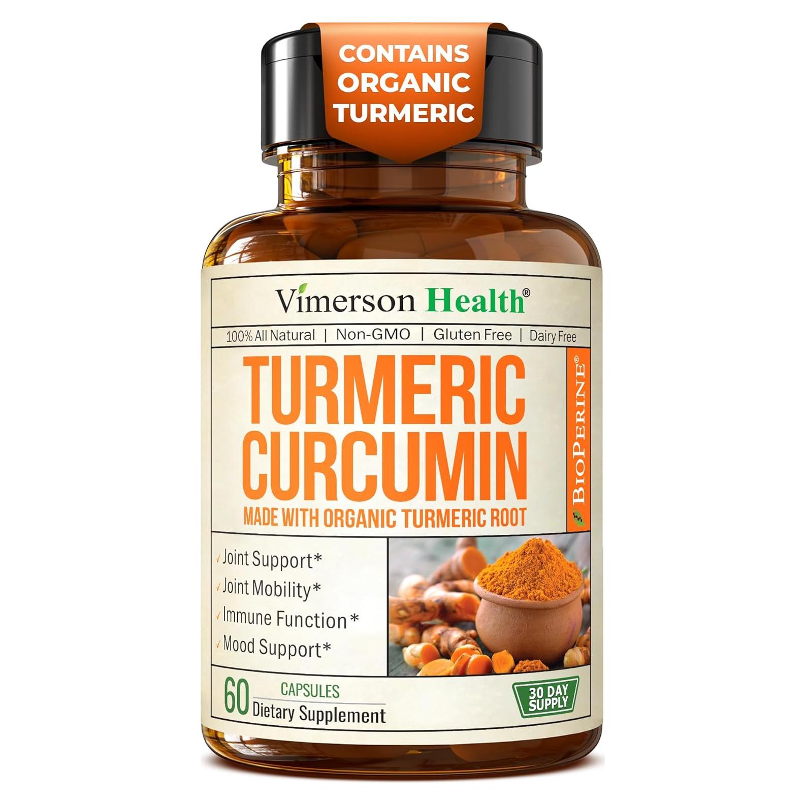 Suplemento de Cúrcuma 1400mg Vimerson Health - 60 Cápsulas Veganas