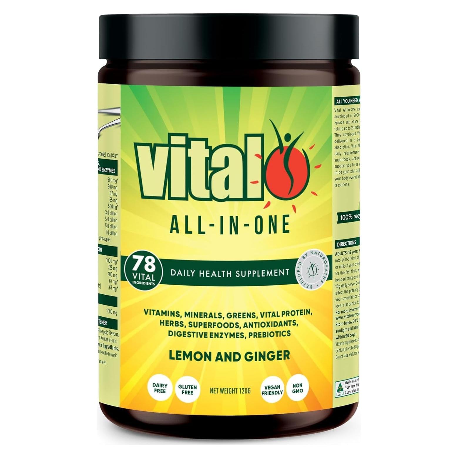 Suplemento en Polvo Vital All-in-One Limón y Jengibre 120g