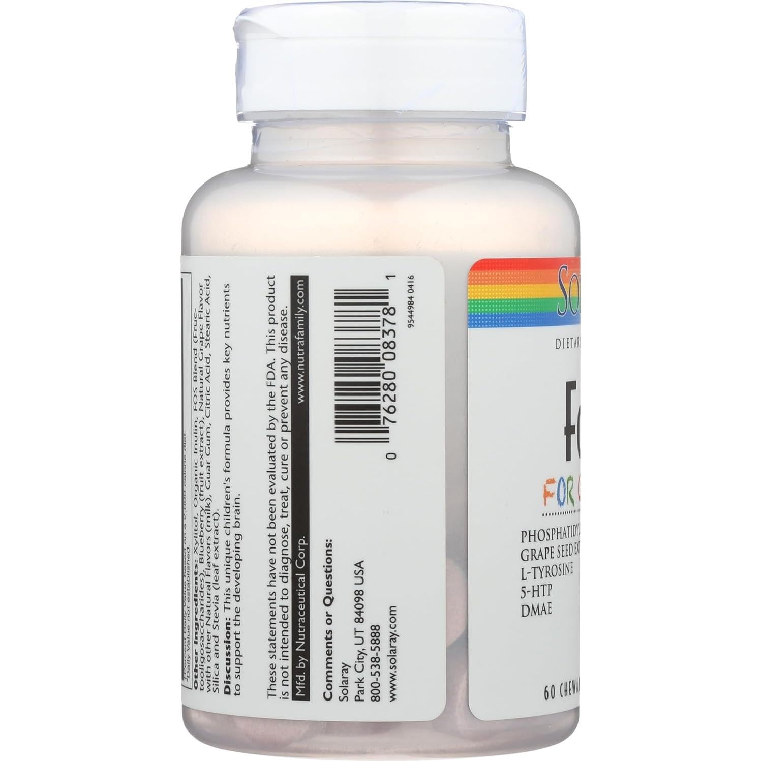 Suplemento Solaray Enfoque para Niños 60 Cápsulas