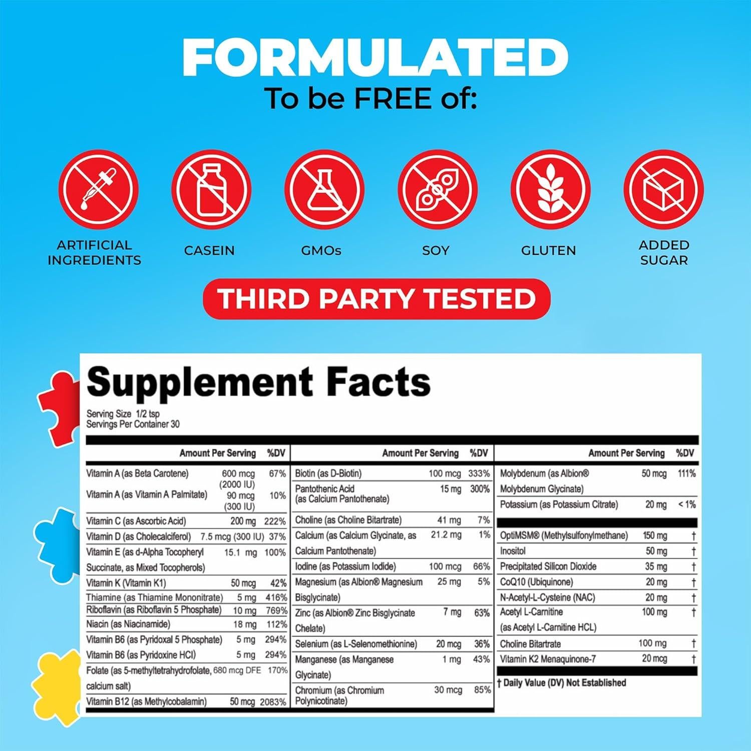 Multivitamina en Polvo para Niños Mis Héroes del Espectro 30 Porciones