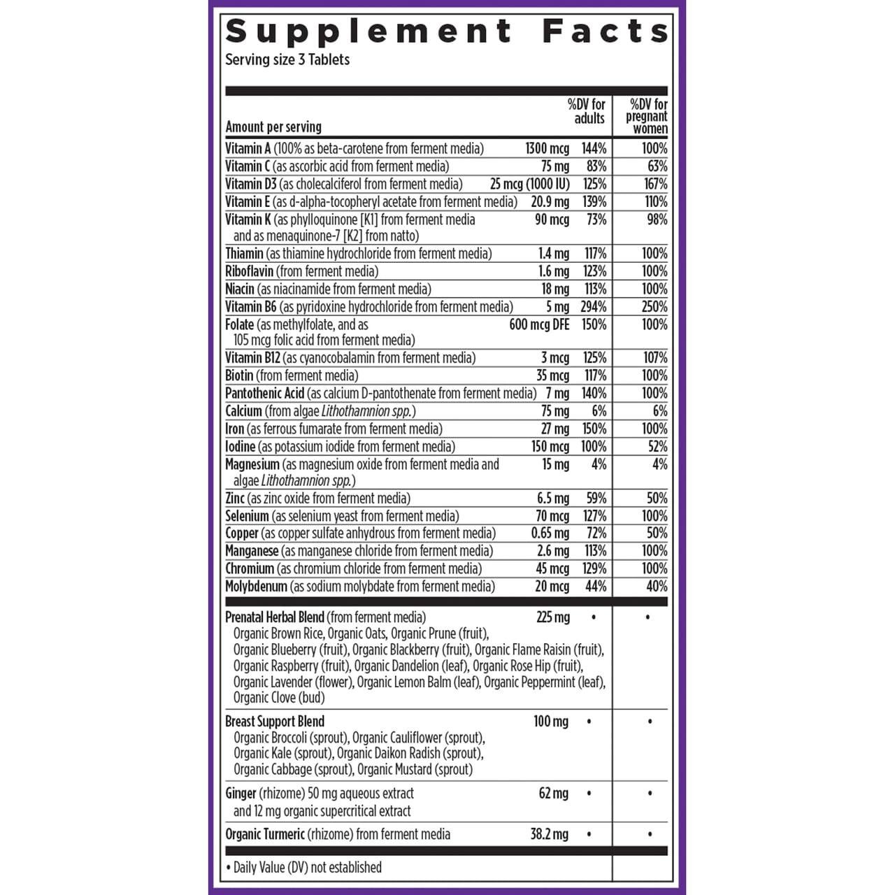 Multivitamínico Prenatal New Chapter 96 Tabletas Orgánicas