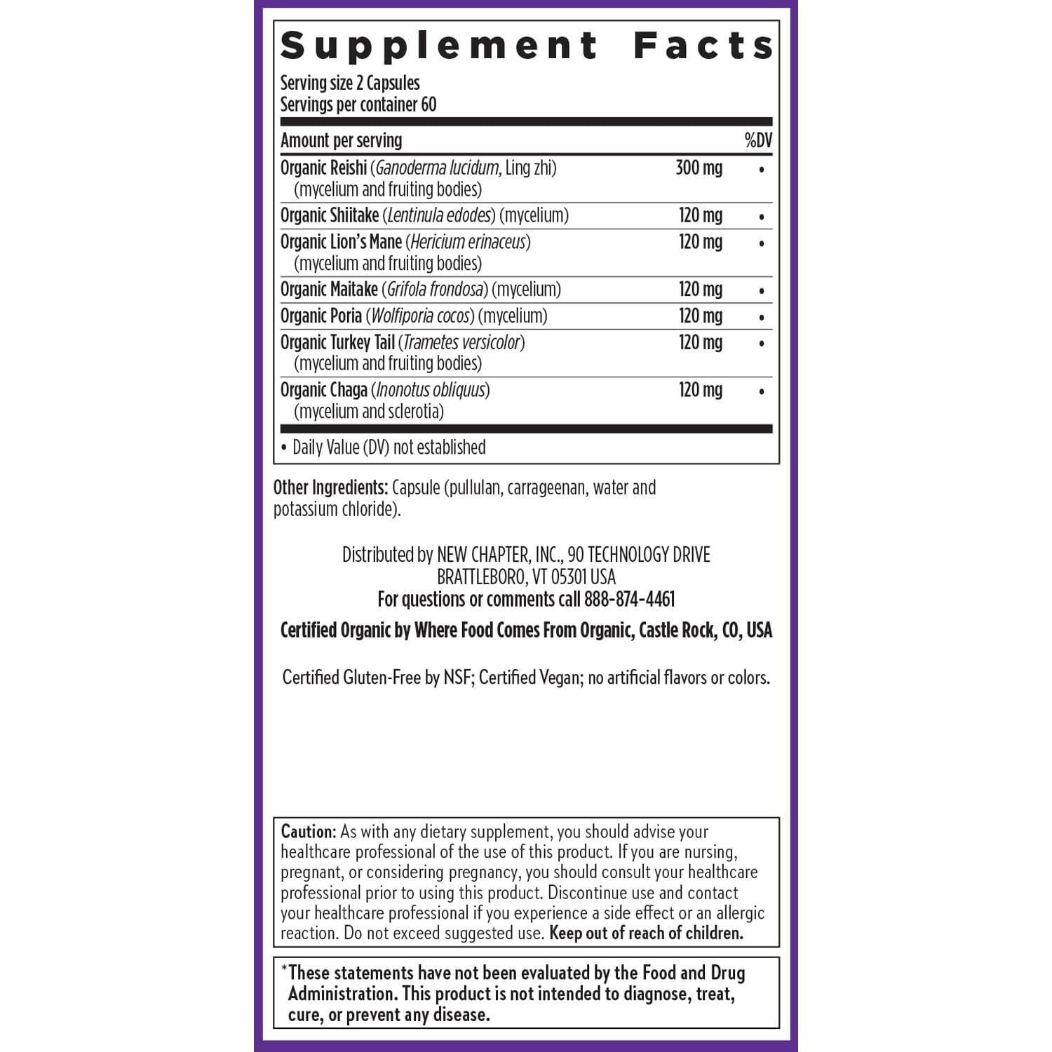 Suplemento Inmunológico LifeShield con Hongo Reishi Orgánico 120 Cápsulas