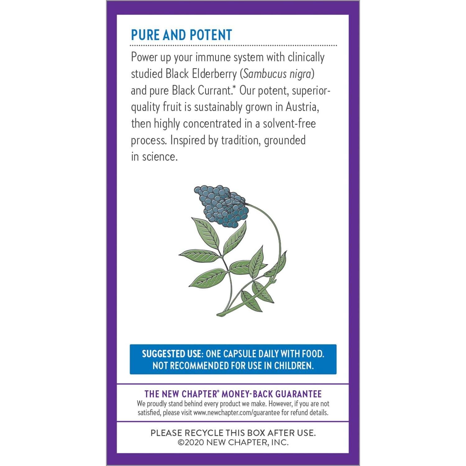 Cápsulas Veganas New Chapter Elderberry Force 30 Unidades
