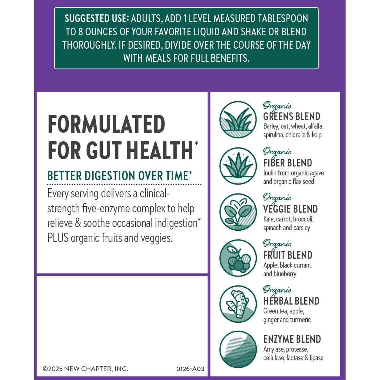 Polvo Super Verdes Digestivos Nuevo Capítulo 300g - Vegano
