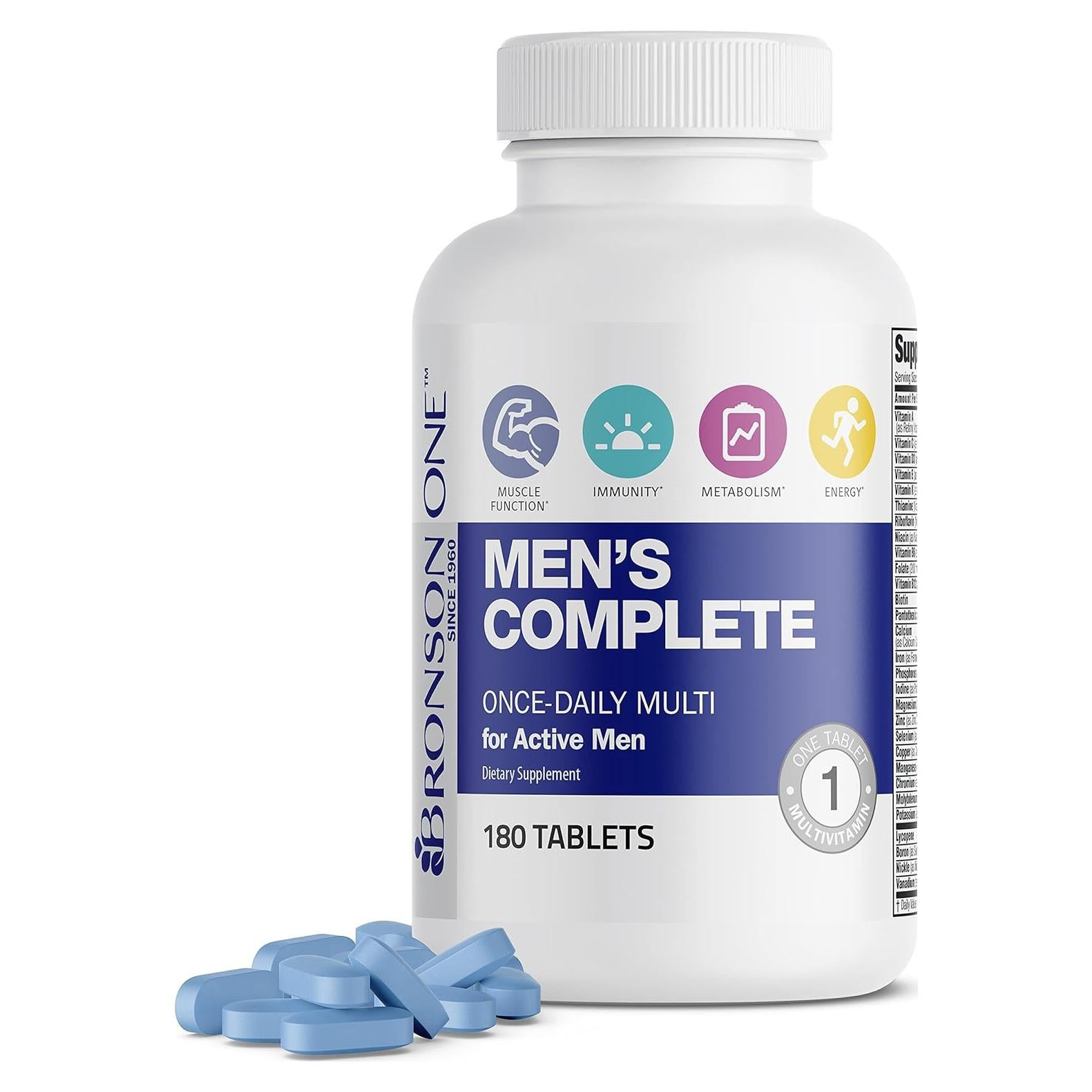 Multivitamínico Completo Bronson para Hombres Activos 180 Tabletas