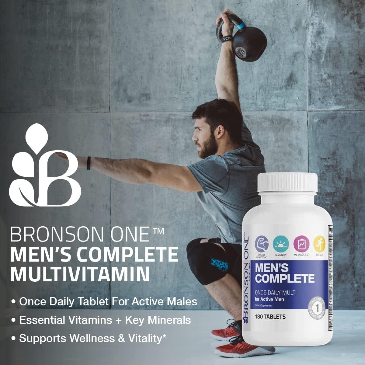 Multivitamínico Completo Bronson para Hombres Activos 180 Tabletas