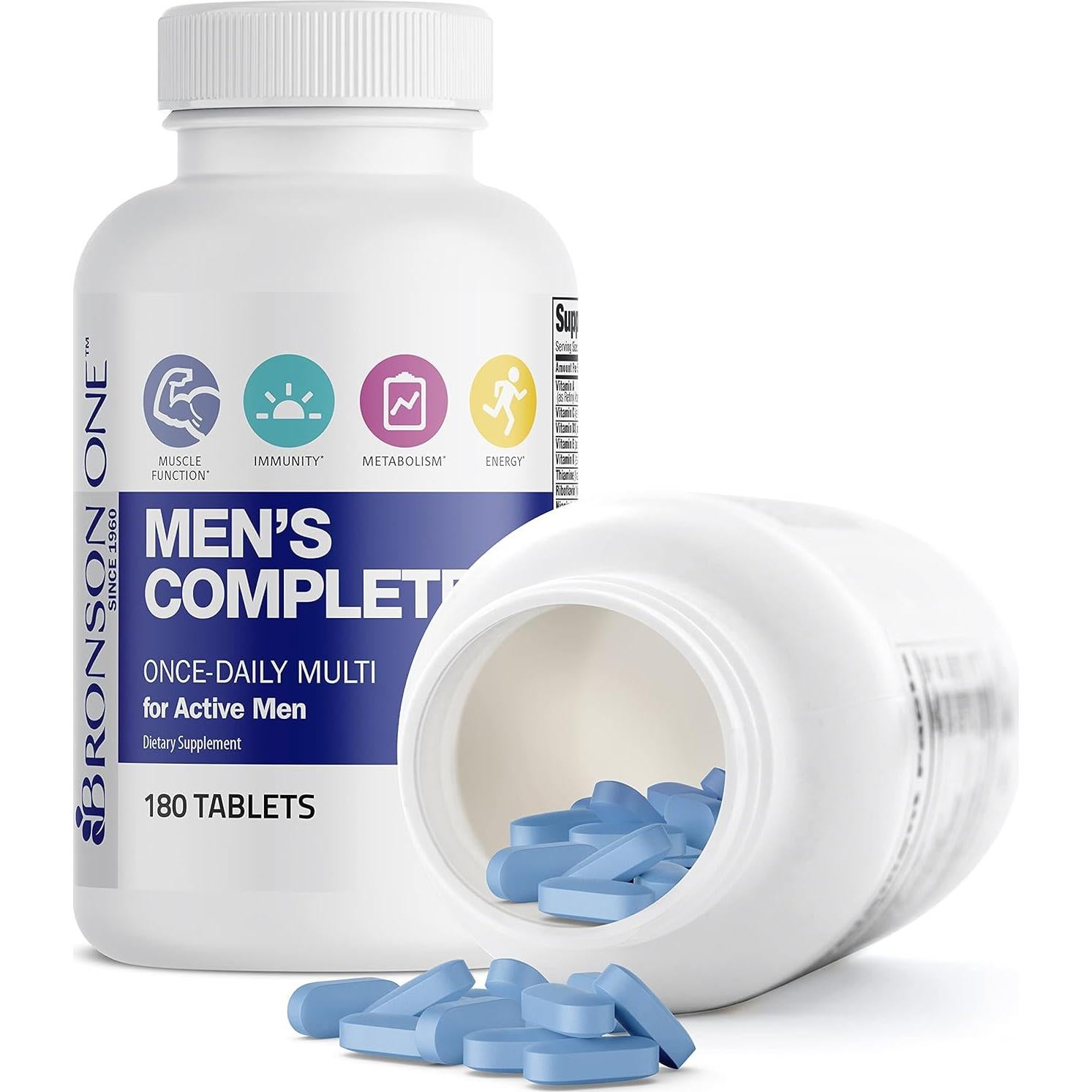 Multivitamínico Completo Bronson para Hombres Activos 180 Tabletas