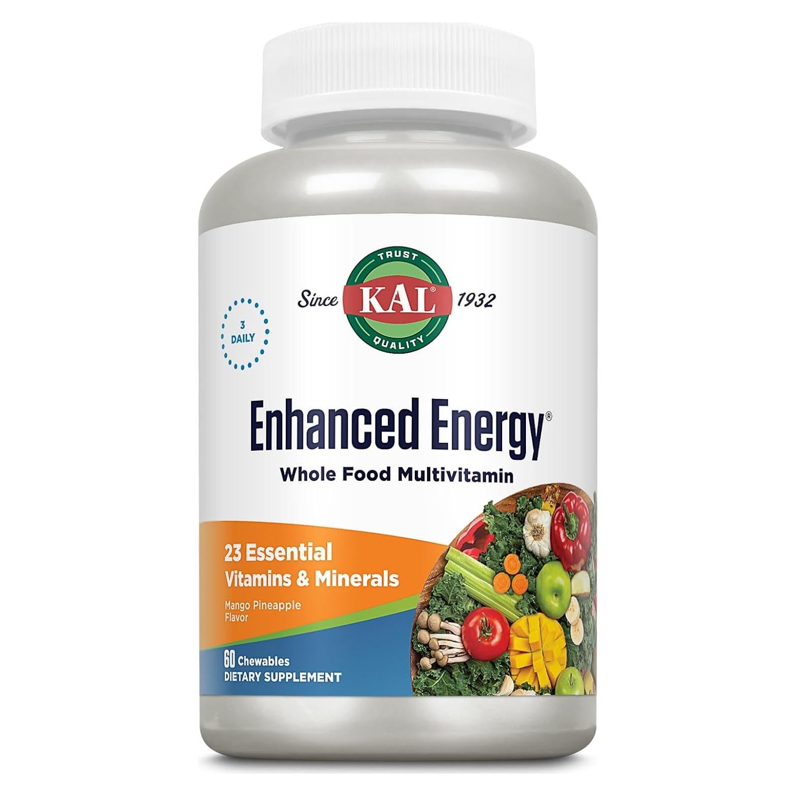 Suplemento Energético KAL Multivitamínico Masticable 60ct
