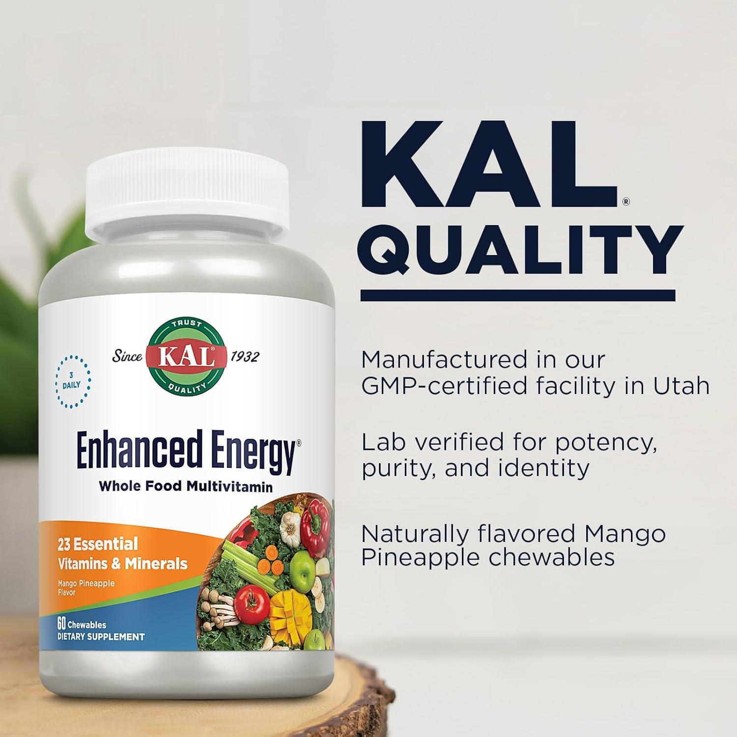 Suplemento Energético KAL Multivitamínico Masticable 60ct