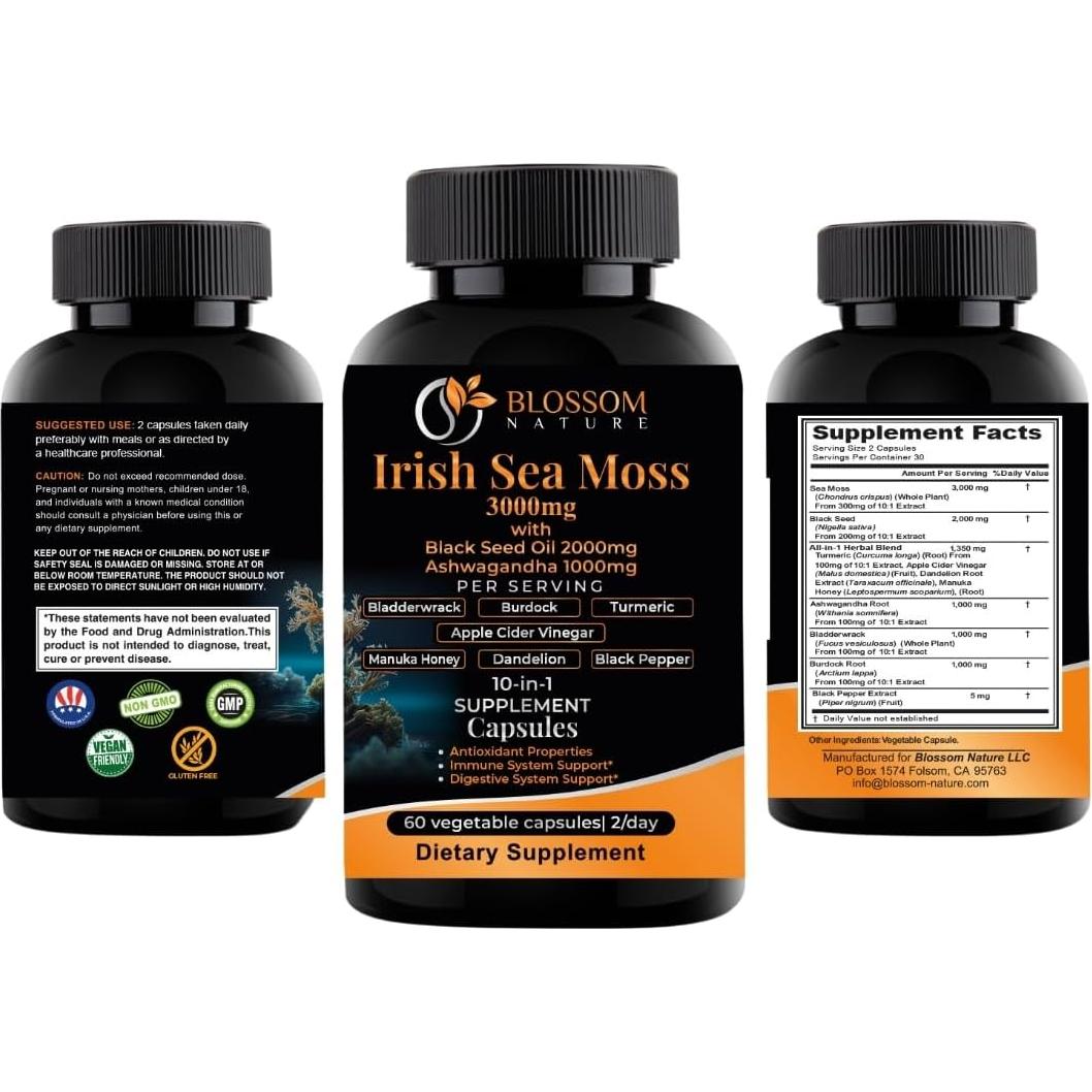 Cápsulas Veganas Blossom Nature 10-en-1 3000mg Superalimentos