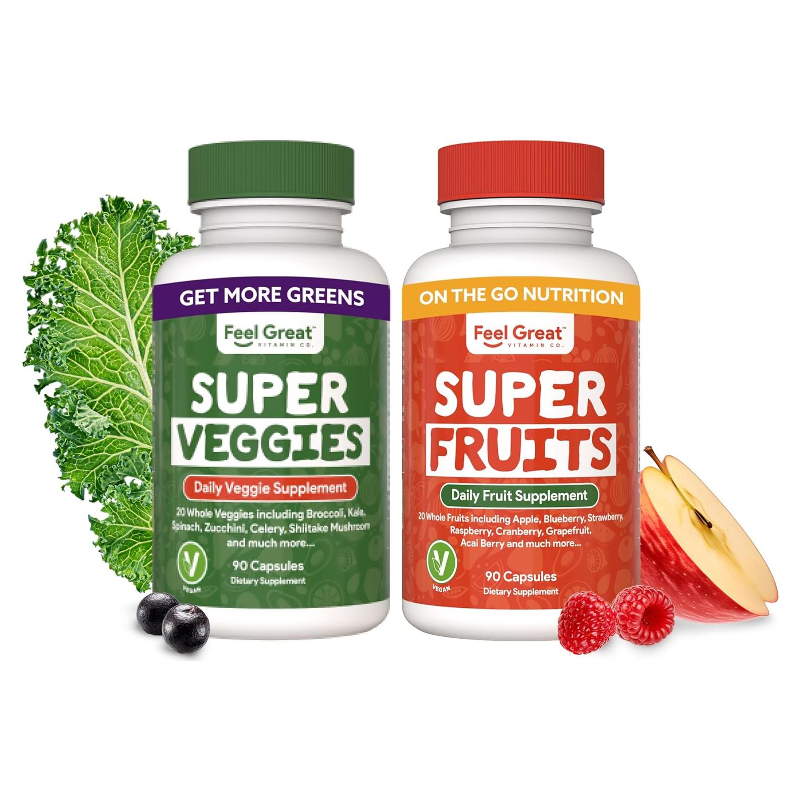 Suplementos de Frutas y Verduras Feel Great | 180 Tabletas Veganas