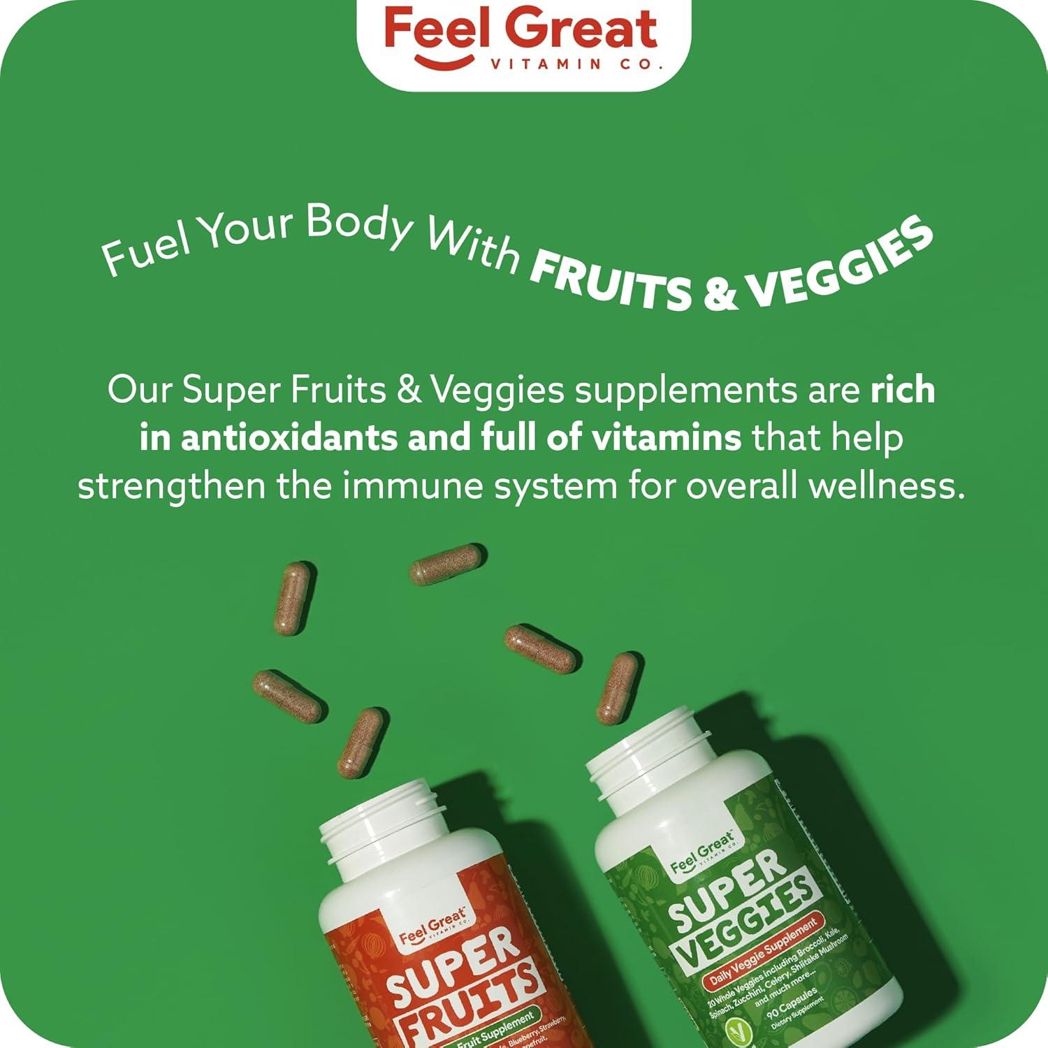 Suplementos de Frutas y Verduras Feel Great | 180 Tabletas Veganas
