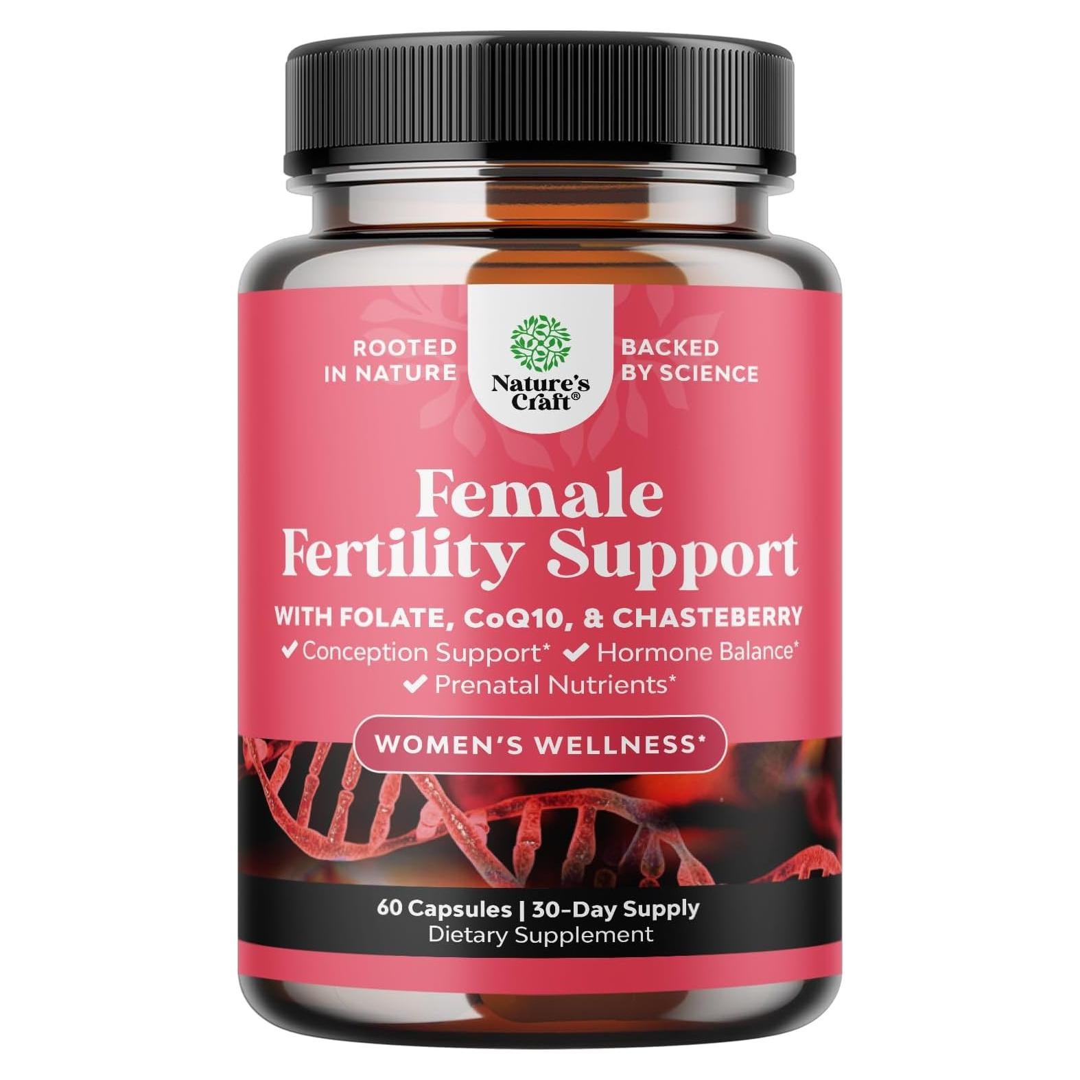Suplemento de Fertilidad Femenina Natures Craft 60 Gomitas